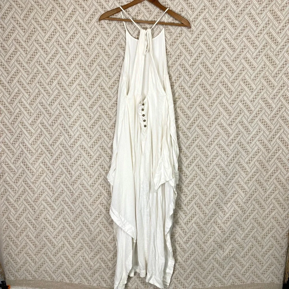 Free People Sz Medium Maxi Dress Coastal Gauze Cottagecore Fairy Beach Ethereal
